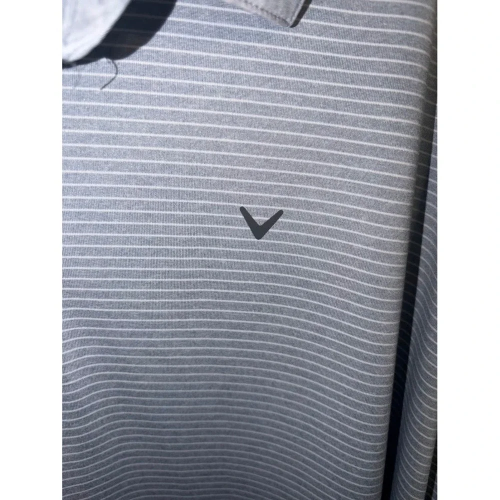 Callaway Mens Opti-Dri Golf Polo Shirt Grey Striped Short Sleeve XXXL 3XL‎ H0290